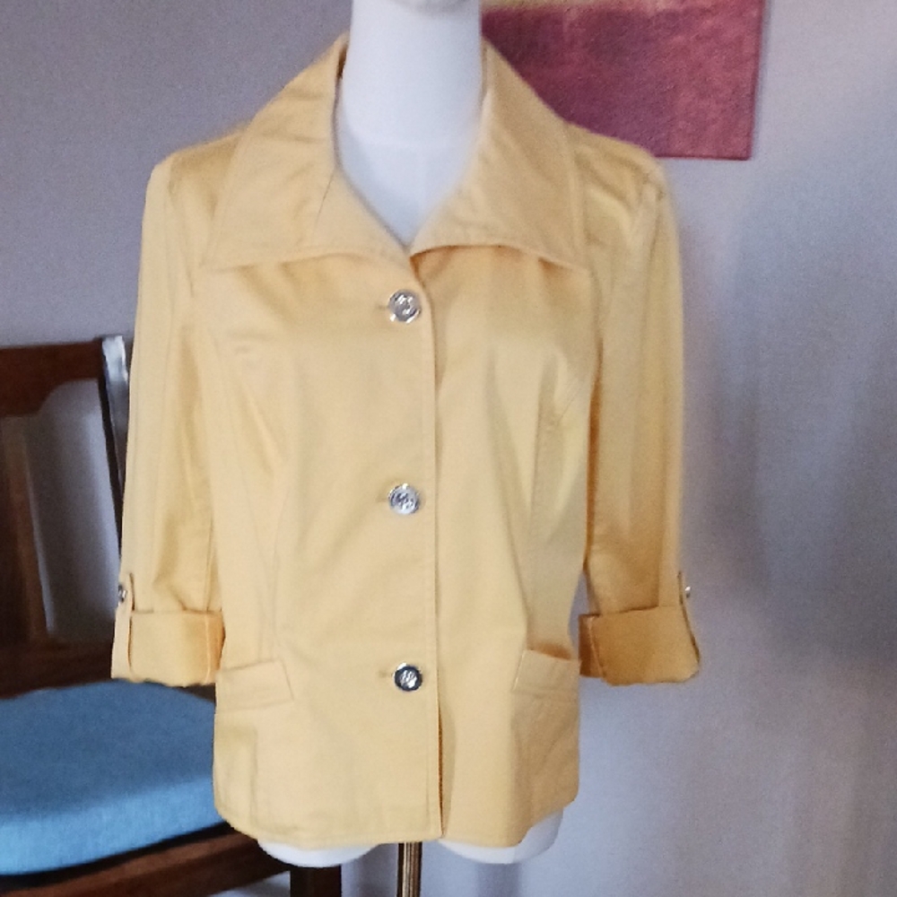 Charter Club Light Yellow Blazer/Jacket